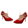 Pointed Toe Ankle Strap High Heel Pumps - http://chicboutique.com.au