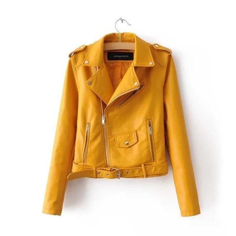 Short Faux Soft Leather Jacket - http://chicboutique.com.au
