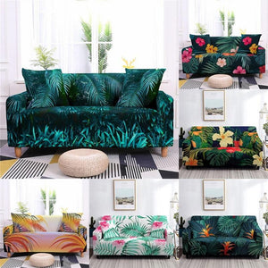 Tropic Flower Leaves Slipcover Elastic Couch Cover  1/2/3/4 Seater - http://chicboutique.com.au