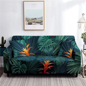 Tropic Flower Leaves Slipcover Elastic Couch Cover  1/2/3/4 Seater - http://chicboutique.com.au