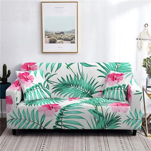 Tropic Flower Leaves Slipcover Elastic Couch Cover  1/2/3/4 Seater - http://chicboutique.com.au