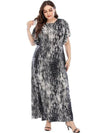 Plus Size Printed Long Dress - http://chicboutique.com.au