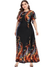 Plus Size Printed Long Dress - http://chicboutique.com.au