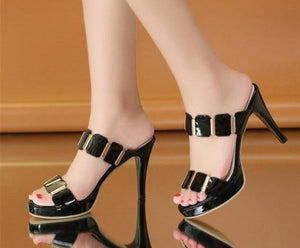 Slip On High Heel Sandals - http://chicboutique.com.au