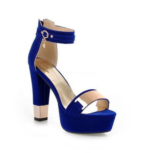 Platform Thick Heels Suede Sandals - http://chicboutique.com.au