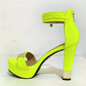 Platform Thick Heels Suede Sandals - http://chicboutique.com.au