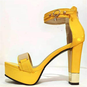 Platform Thick Heels Suede Sandals - http://chicboutique.com.au