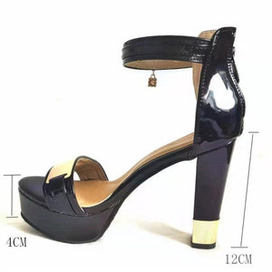 Platform Thick Heels Suede Sandals - http://chicboutique.com.au