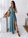 Short Sleeve Bohemian Polka Dot Maxi Dress - http://chicboutique.com.au