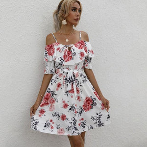 Spaghetti Strap Floral Print Mini Dress - http://chicboutique.com.au