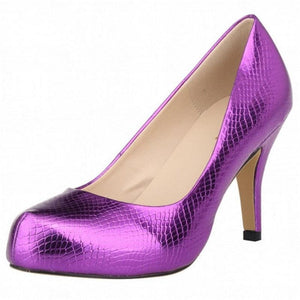 Crocodile Pattern Round Toe High Heels - http://chicboutique.com.au