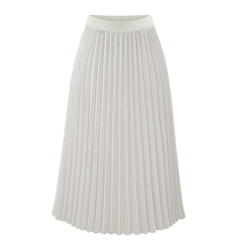 Long Pleated Elastic Waist Empire Skirt - http://chicboutique.com.au