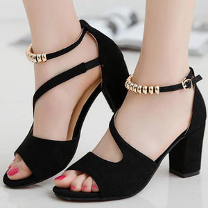 Thick Heel With Beads High Heel Sandals - http://chicboutique.com.au