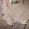 Square Heel Peep Toe Low Heel Pumps - http://chicboutique.com.au