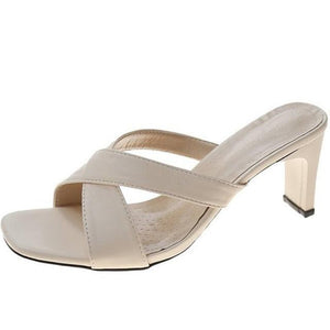 Square Toe Slip on Sandals - http://chicboutique.com.au