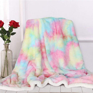 Rainbow Plush Super Soft Blanket - http://chicboutique.com.au