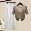 Short Sleeved High waisted Pants and Short Sleeve Top - http://chicboutique.com.au