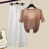 Short Sleeved High waisted Pants and Short Sleeve Top - http://chicboutique.com.au