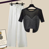 Short Sleeved High waisted Pants and Short Sleeve Top - http://chicboutique.com.au