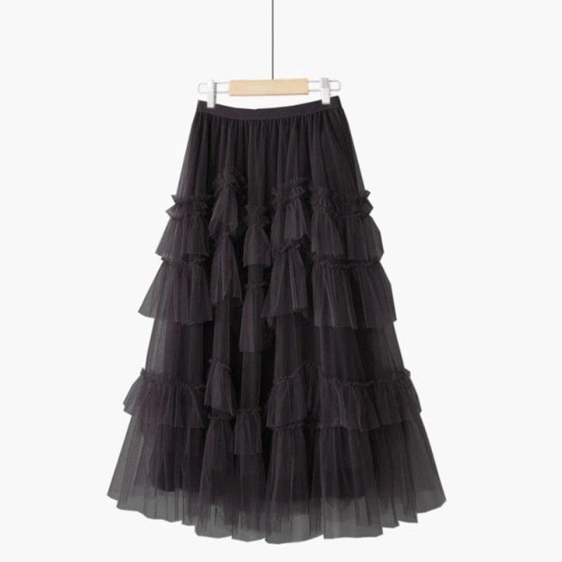 Tulle Mesh Elastic Waist A-Line Skirt - http://chicboutique.com.au