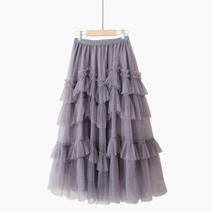 Tulle Mesh Elastic Waist A-Line Skirt - http://chicboutique.com.au