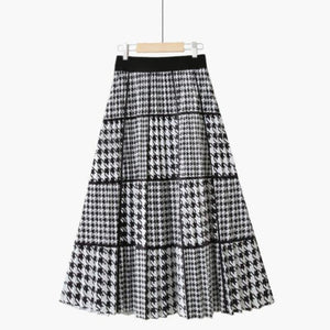 Pleated Striped Print Elegant High Waist A Line Skirt - http://chicboutique.com.au