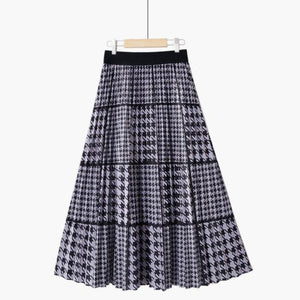 Pleated Striped Print Elegant High Waist A Line Skirt - http://chicboutique.com.au