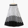 Pleated Striped Print Elegant High Waist A Line Skirt - http://chicboutique.com.au