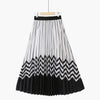 Pleated Striped Print Elegant High Waist A Line Skirt - http://chicboutique.com.au