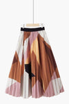 Pleated Striped Print Elegant High Waist A Line Skirt - http://chicboutique.com.au