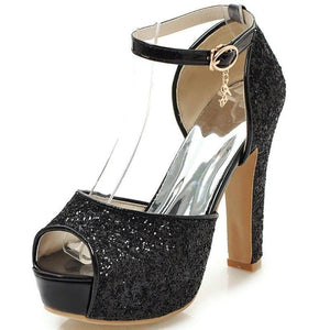 Peep Toe Thick Heel Platform Sandals - http://chicboutique.com.au