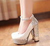 Square Heel with Ankle Strap High Heel Pumps - http://chicboutique.com.au