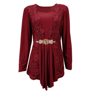 Elegant Rhinestone Lace Tunic Top - http://chicboutique.com.au