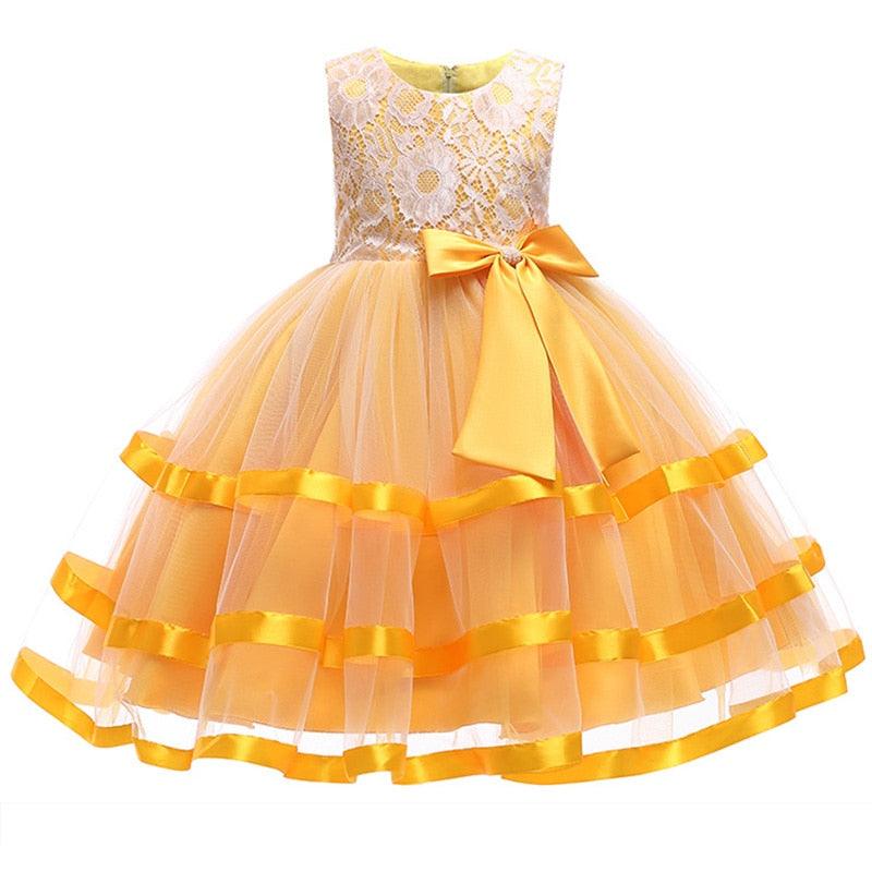 Flower Girl with Bow Knee Length Dress - http://chicboutique.com.au