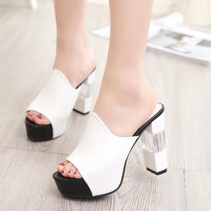 Platform High Heel Peep toe Slip on Sandals - http://chicboutique.com.au