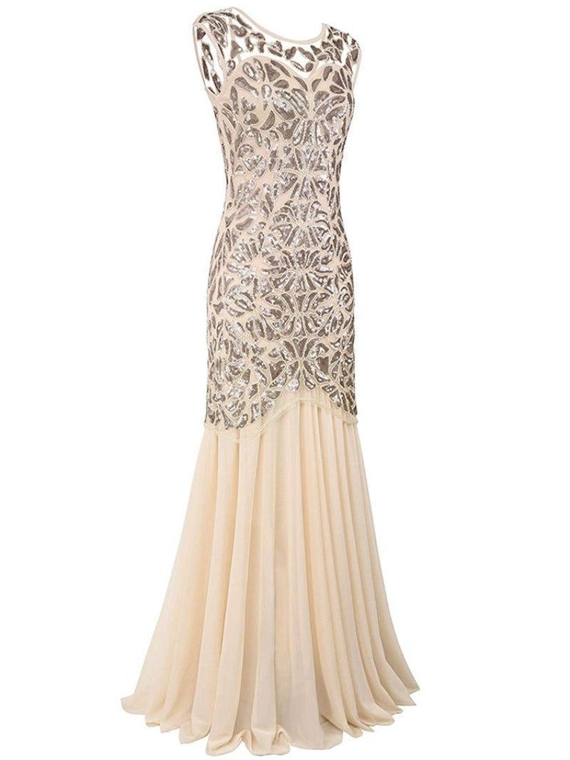 Vintage Sequinned Long Evening Dress