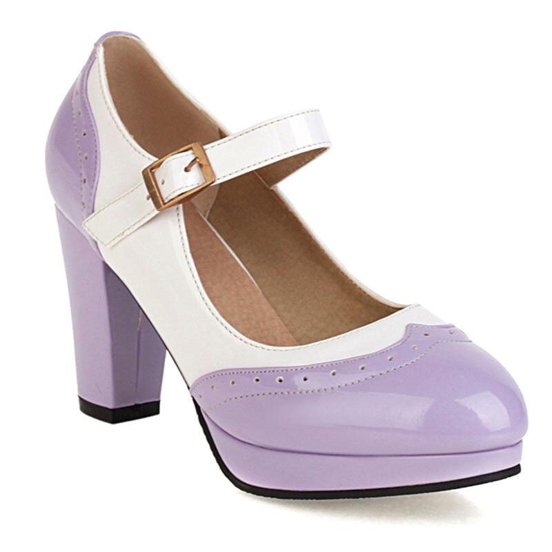 Small and Large Sizes Square Heel Mary Janes - http://chicboutique.com.au