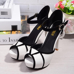 Peep Toe Thin Heel Buckle Strap Pumps - http://chicboutique.com.au