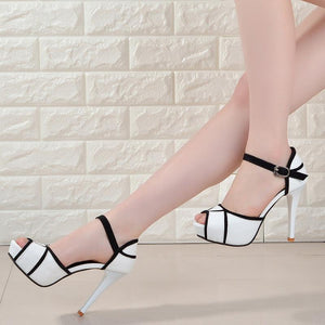 Peep Toe Thin Heel Buckle Strap Pumps - http://chicboutique.com.au