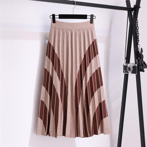 Pleated Elastic High Waist A-line Skirt - http://chicboutique.com.au