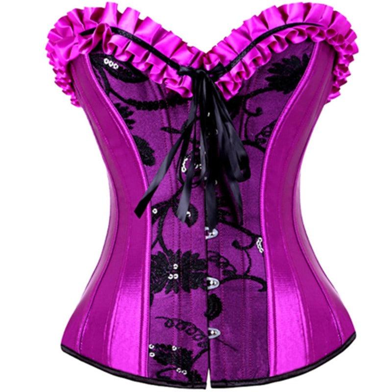 Satin Flower Print Corsets Body Shaper - http://chicboutique.com.au