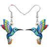 Acrylic Floral Rainbow Color Hummingbird Earrings - http://chicboutique.com.au