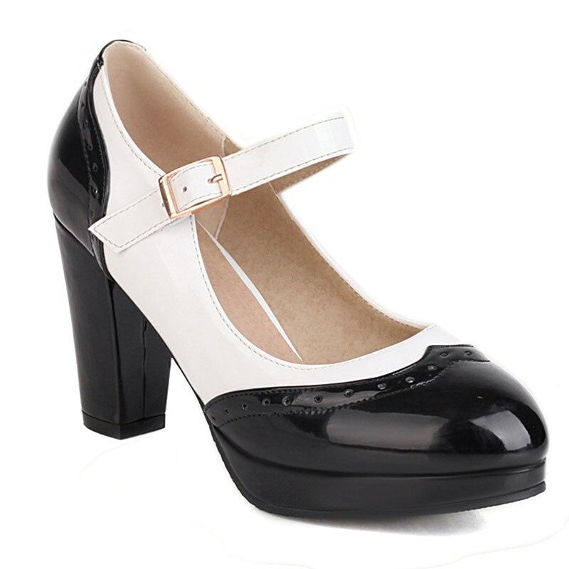 Small and Large Sizes Square Heel Mary Janes - http://chicboutique.com.au