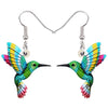 Acrylic Floral Rainbow Color Hummingbird Earrings - http://chicboutique.com.au