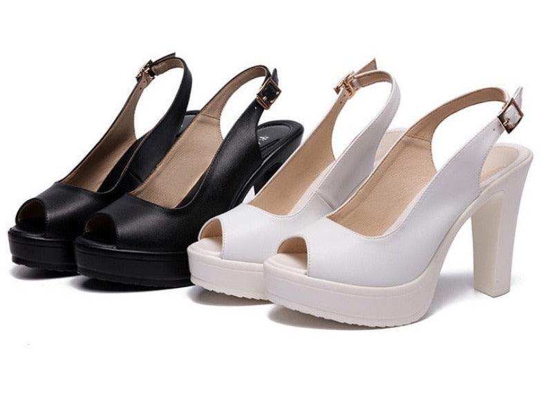 Open Toe Block Heel Platform Sandals | http://chicboutique.com.au