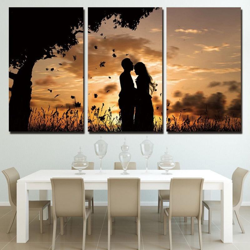 HD print 3 piece canvas art couple sunset shadow Painting wall canvas | http://chicboutique.com.au