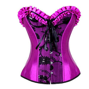 Satin Flower Print Corsets Body Shaper - http://chicboutique.com.au