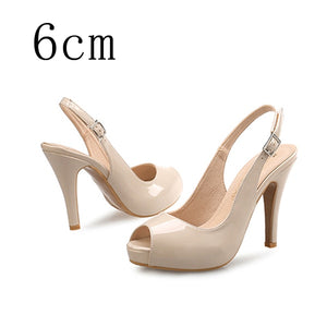 Platform Peep Toe Slip On Thin Heel Pumps - http://chicboutique.com.au