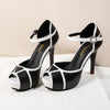 Peep Toe Thin Heel Buckle Strap Pumps - http://chicboutique.com.au