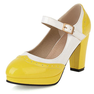 Small and Large Sizes Square Heel Mary Janes - http://chicboutique.com.au